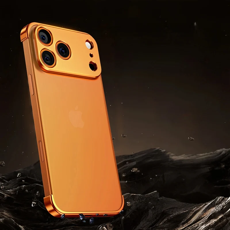 Minimalistische iPhone Beschermframes Boven Onder Camera Metaal Siliconen 6 Kleuren Draadloos Laden Stijlvol | Sansoti