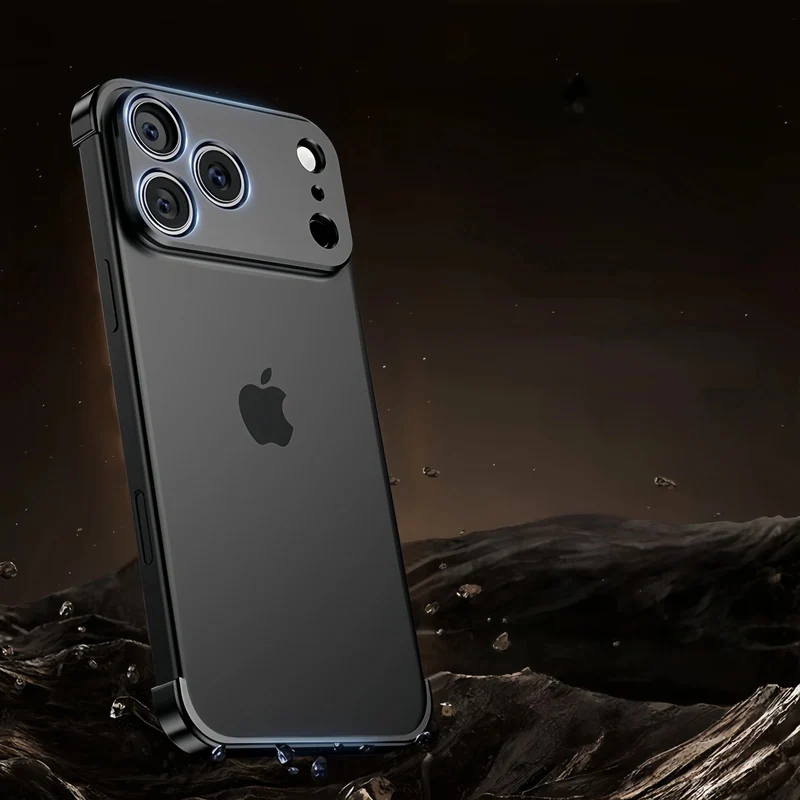 Minimalistische iPhone Beschermframes Boven Onder Camera Metaal Siliconen 6 Kleuren Draadloos Laden Stijlvol | Sansoti