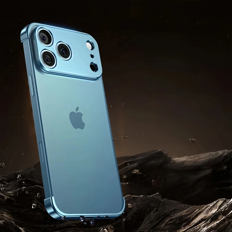Minimalistische iPhone Beschermframes Boven Onder Camera Metaal Siliconen 6 Kleuren Draadloos Laden Stijlvol | Sansoti