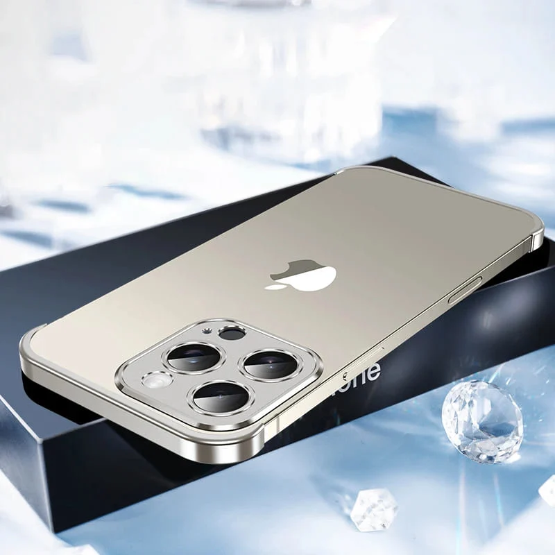 Minimalistische iPhone Beschermframes Boven Onder Camera Metaal Siliconen 6 Kleuren Draadloos Laden Stijlvol | Sansoti