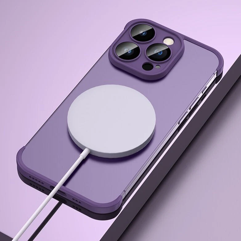 Minimalistische iPhone Beschermframes Boven Onder Camera Metaal Siliconen 6 Kleuren Draadloos Laden Stijlvol | Sansoti