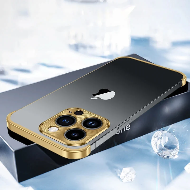 Minimalistische iPhone Beschermframes Boven Onder Camera Metaal Siliconen 6 Kleuren Draadloos Laden Stijlvol | Sansoti