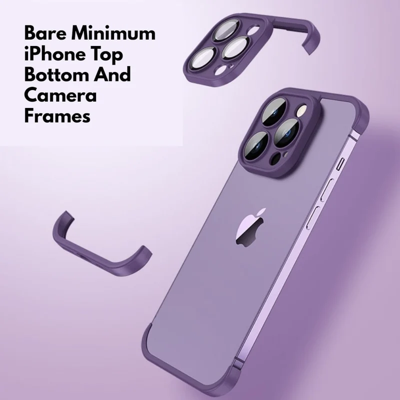 Minimalistische iPhone Beschermframes Boven Onder Camera Metaal Siliconen 6 Kleuren Draadloos Laden Stijlvol | Sansoti