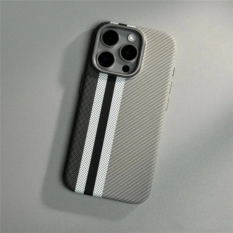 Telefoonhoesje met Carbon Fiber Textuur voor iPhone 12 tot 17 Schokbestendig Mat Design Beschermhoes | Sansoti