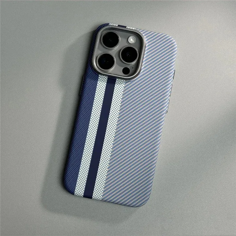 Telefoonhoesje met Carbon Fiber Textuur voor iPhone 12 tot 17 Schokbestendig Mat Design Beschermhoes | Sansoti