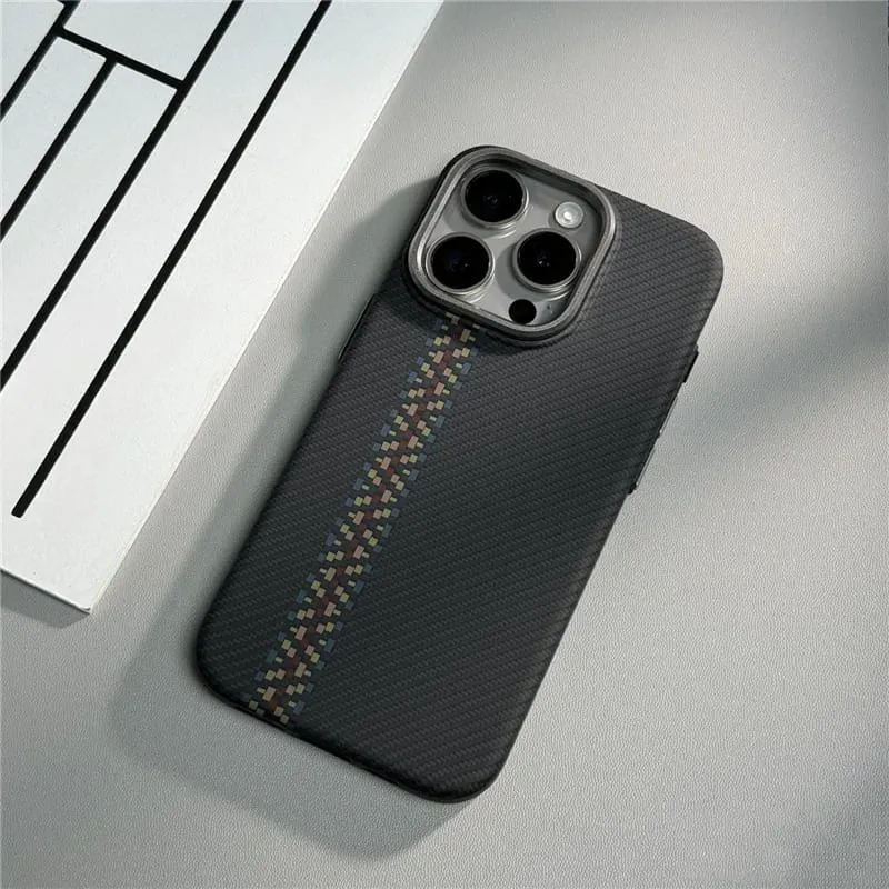 Telefoonhoesje met Carbon Fiber Textuur voor iPhone 12 tot 17 Schokbestendig Mat Design Beschermhoes | Sansoti