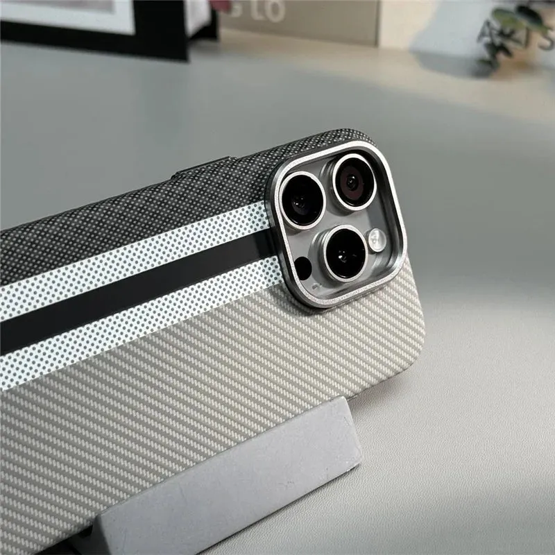Telefoonhoesje met Carbon Fiber Textuur voor iPhone 12 tot 17 Schokbestendig Mat Design Beschermhoes | Sansoti