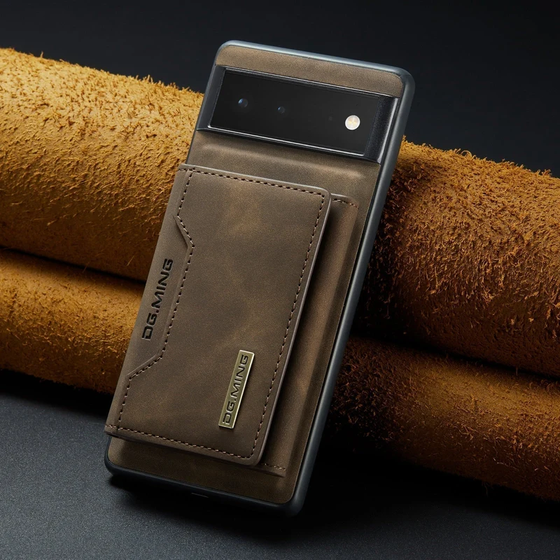 Afneembare Lederen Portemonnee Hoes Google Pixel Magnetisch met Kaartslots Bruin Zwart Smartphone Accessoire | Sansoti