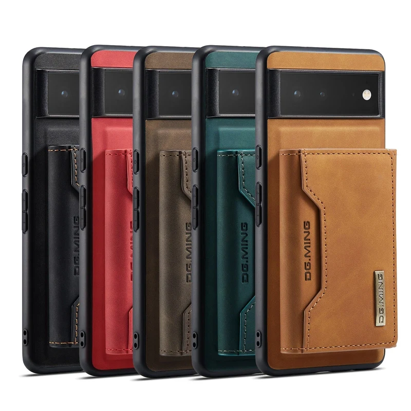Afneembare Lederen Portemonnee Hoes Google Pixel Magnetisch met Kaartslots Bruin Zwart Smartphone Accessoire | Sansoti