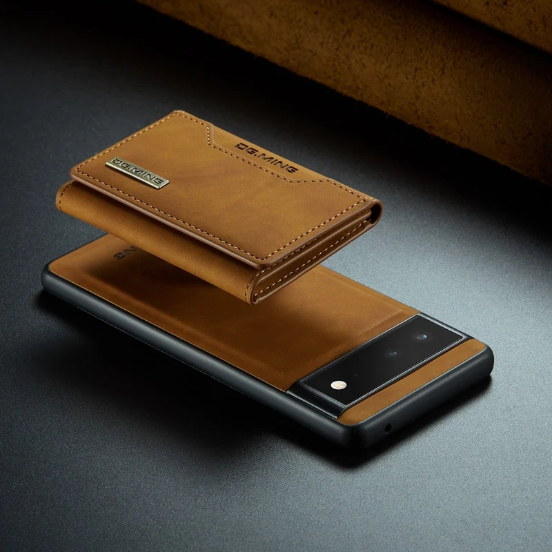 Afneembare Lederen Portemonnee Hoes Google Pixel Magnetisch met Kaartslots Bruin Zwart Smartphone Accessoire | Sansoti
