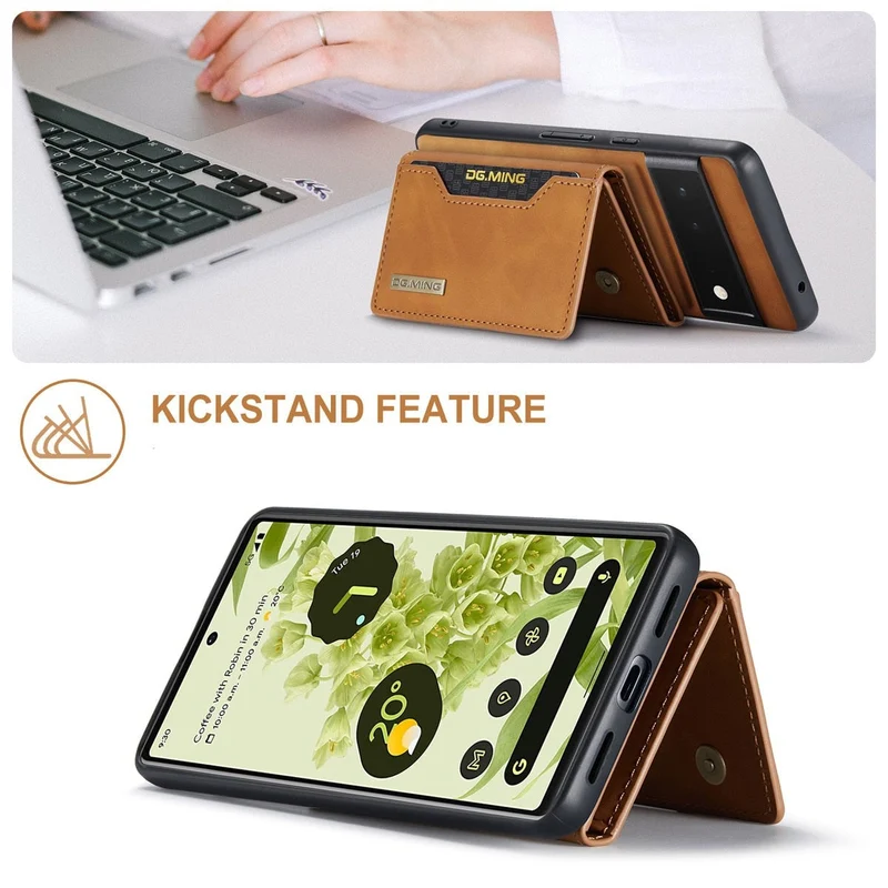 Afneembare Lederen Portemonnee Hoes Google Pixel Magnetisch met Kaartslots Bruin Zwart Smartphone Accessoire | Sansoti