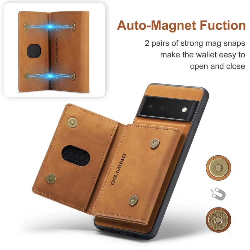 Afneembare Lederen Portemonnee Hoes Google Pixel Magnetisch met Kaartslots Bruin Zwart Smartphone Accessoire | Sansoti