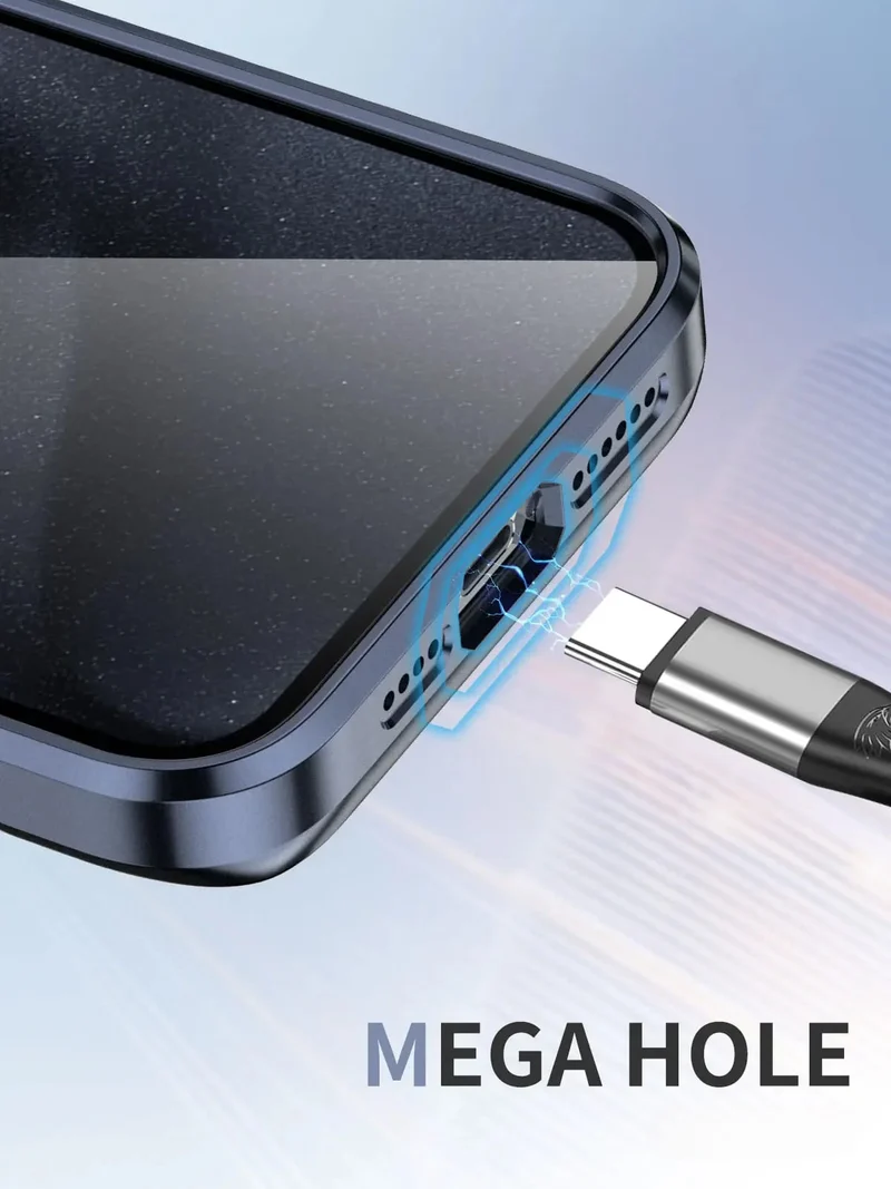 Transparante iPhone Hoes met Titanium Afwerking Draadloos Laden Compatibel Modellen 12 13 14 15 16 17 | Sansoti
