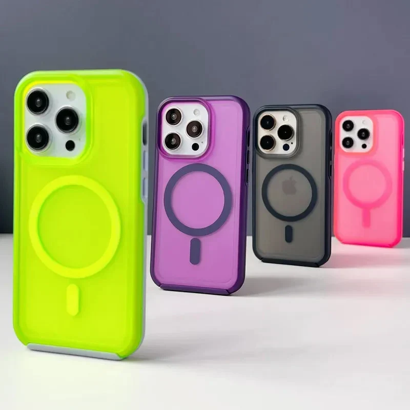 Prismatische Telefoonhoes met Draadloos Opladen iPhone 14 15 16 Pro Max Transparante Beschermhoes Shockproof | Sansoti