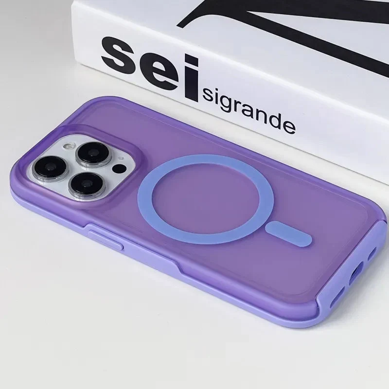 Prismatische Telefoonhoes met Draadloos Opladen iPhone 14 15 16 Pro Max Transparante Beschermhoes Shockproof | Sansoti