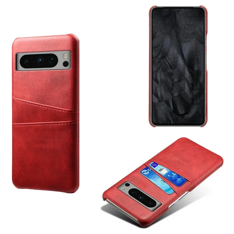 Smartphone Wallet Hoesje met Dubbele Kaartslots voor Google Pixel Modellen Leer-Look PU Beschermhoes Pasjeshouder | Sansoti