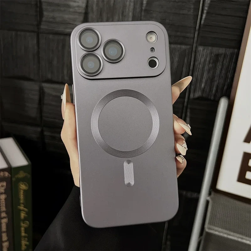 Magnetische iPhone Hoesje Mat Afwerking Camerabescherming 14 15 16 17 Pro Max Air Siliconen Telefooncase | Sansoti