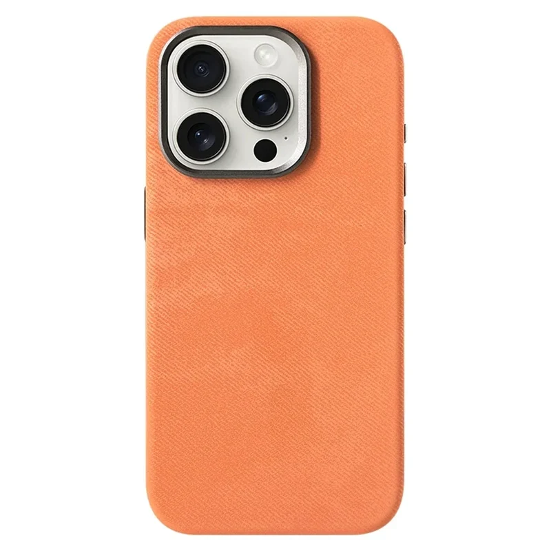 Polyester iPhone Hoesje met Denim-Look voor 13 tot 17 Draadloos Laden Compatibel Stevige Bescherming | Sansoti