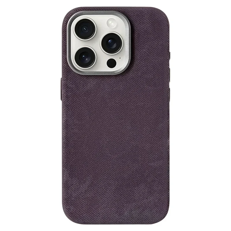 Polyester iPhone Hoesje met Denim-Look voor 13 tot 17 Draadloos Laden Compatibel Stevige Bescherming | Sansoti