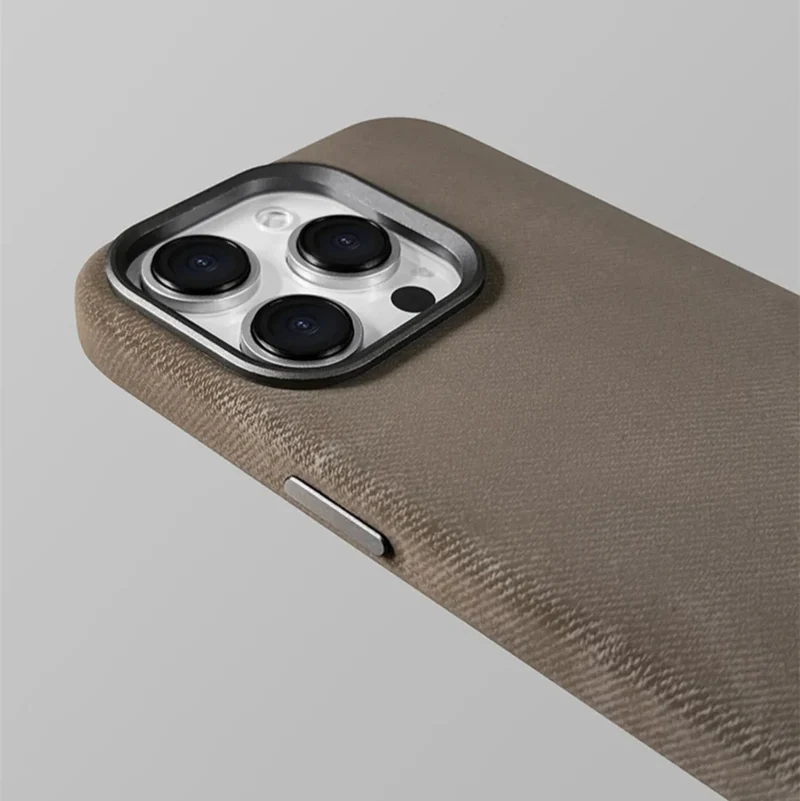 Polyester iPhone Hoesje met Denim-Look voor 13 tot 17 Draadloos Laden Compatibel Stevige Bescherming | Sansoti