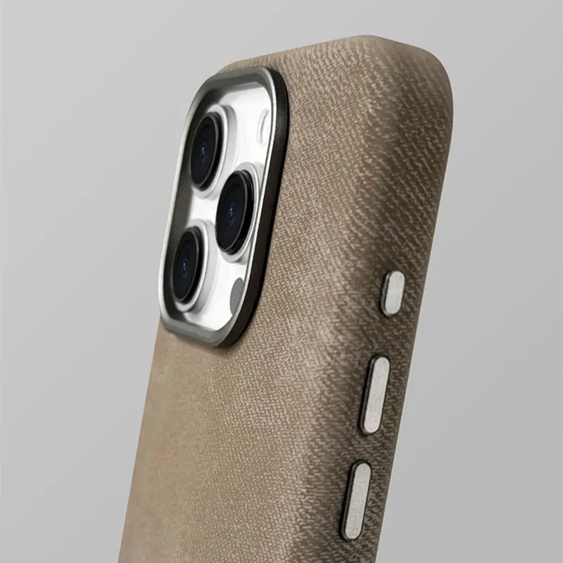 Polyester iPhone Hoesje met Denim-Look voor 13 tot 17 Draadloos Laden Compatibel Stevige Bescherming | Sansoti