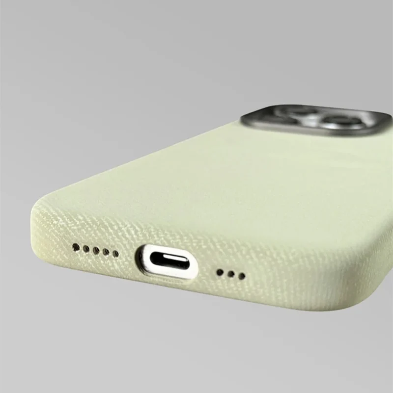 Polyester iPhone Hoesje met Denim-Look voor 13 tot 17 Draadloos Laden Compatibel Stevige Bescherming | Sansoti