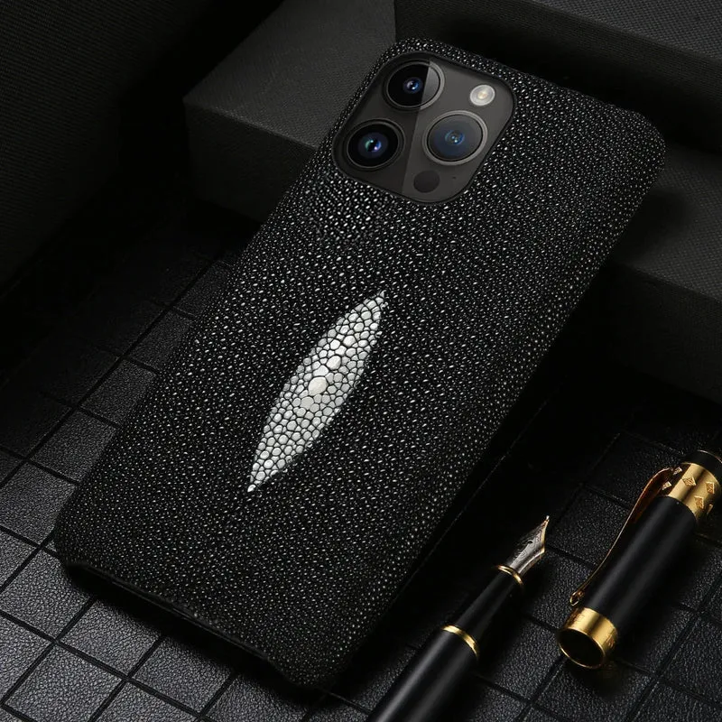 Roggenhuiden iPhone Hoesje Echt Leer Schokbestendig Bescherming Luxe Design 11 tot 17 Pro Max Air Models | Sansoti