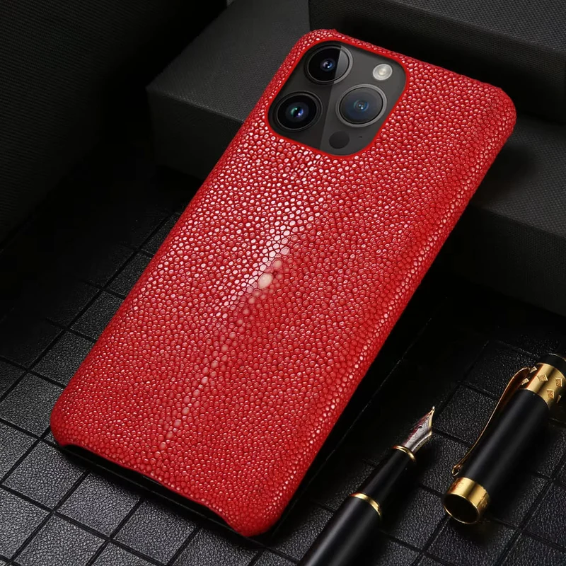 Roggenhuiden iPhone Hoesje Echt Leer Schokbestendig Bescherming Luxe Design 11 tot 17 Pro Max Air Models | Sansoti