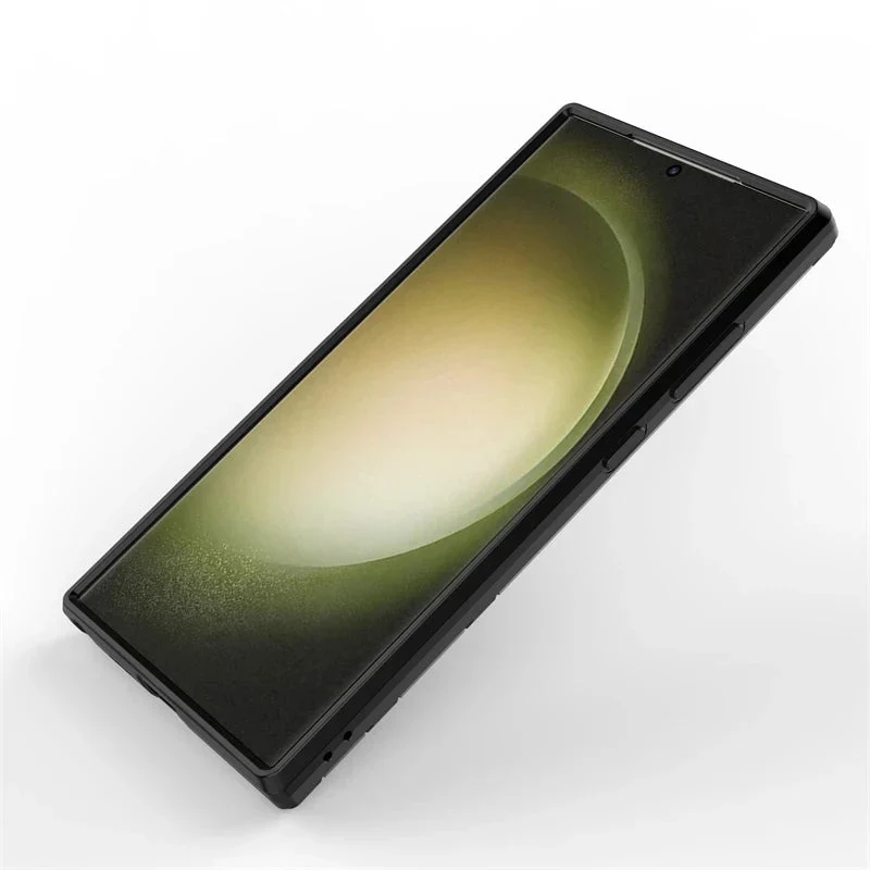 Schokbestendige Telefoonhoes Samsung Galaxy met Standaard Zwart Blauw Grijs Beschermhoes Smartphone Hoesje | Sansoti