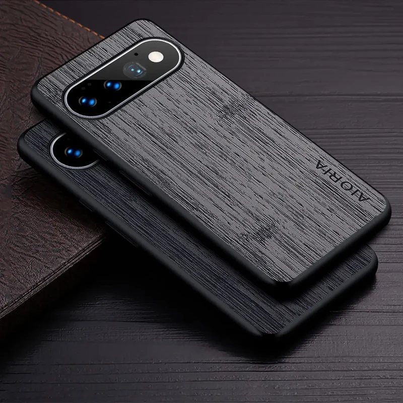 Google Pixel Hoesje Houtstructuur PU Leer Schokbestendig Beschermend Telefoonhoesje Zachte Grip 5 Kleuren | Sansoti