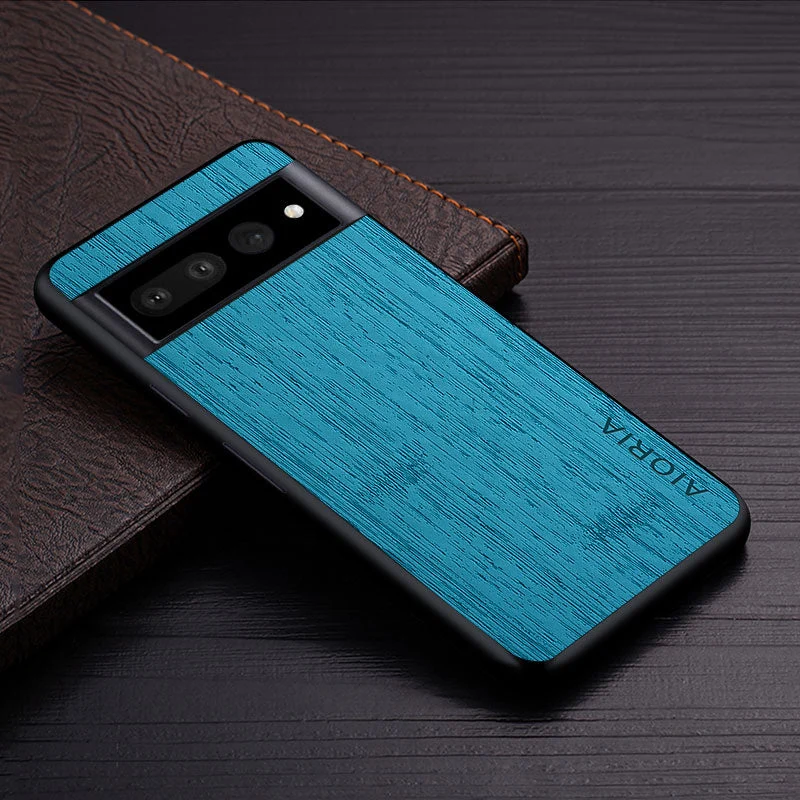 Google Pixel Hoesje Houtstructuur PU Leer Schokbestendig Beschermend Telefoonhoesje Zachte Grip 5 Kleuren | Sansoti