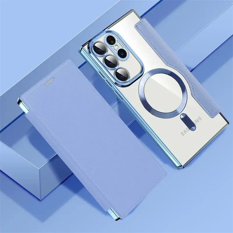 Doorzichtige Flipcase Portemonnee met Kaartvakjes Magnetische Sluiting voor Samsung Galaxy S22 S23 S24 S25 S26 Ultra | Sansoti