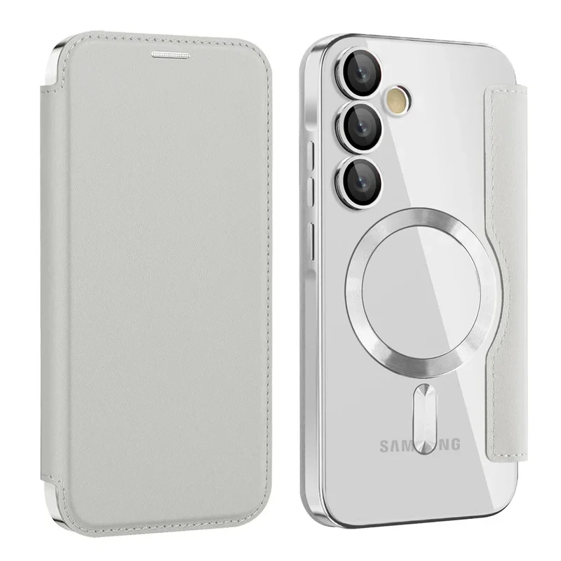 Doorzichtige Flipcase Portemonnee met Kaartvakjes Magnetische Sluiting voor Samsung Galaxy S22 S23 S24 S25 S26 Ultra | Sansoti