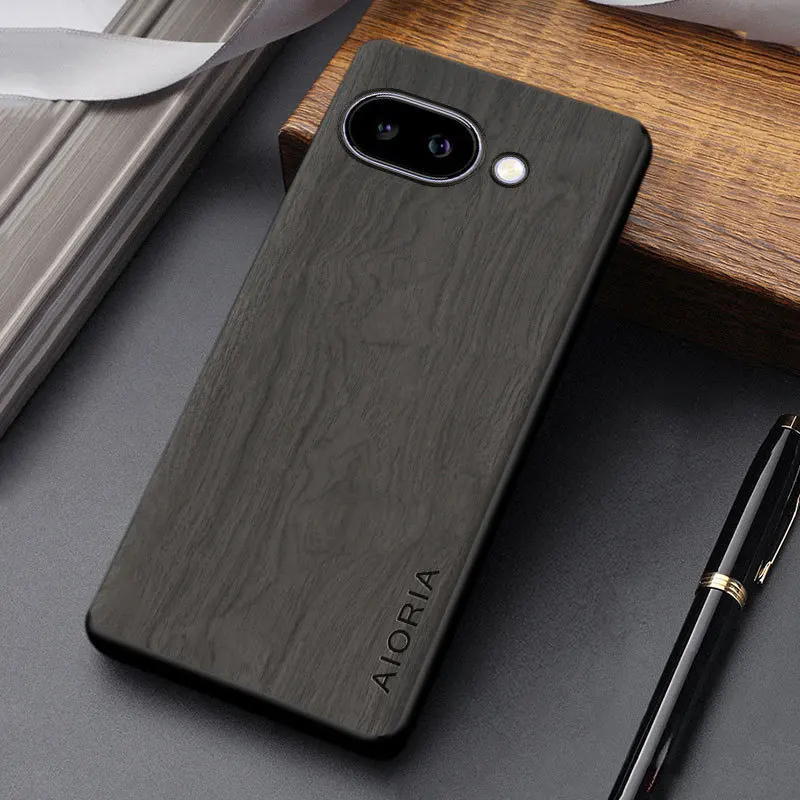 Houten Telefoonhoesje Google Pixel Schokabsorberend PU Leer Antislip Precisie Uitsnedes Optimale Bescherming | Sansoti
