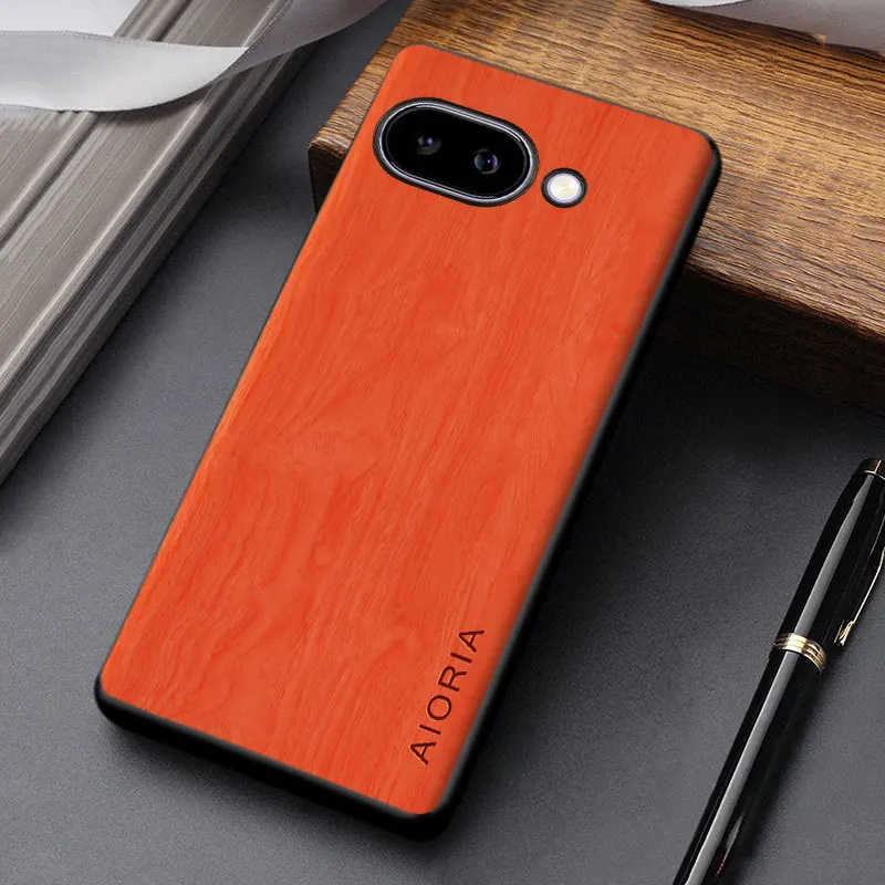 Houten Telefoonhoesje Google Pixel Schokabsorberend PU Leer Antislip Precisie Uitsnedes Optimale Bescherming | Sansoti