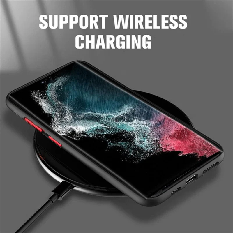 Magnetische Telefoonhoes Siliconen Samsung Galaxy Mat Afwerking Draadloos Laden Volledige Bescherming | Sansoti