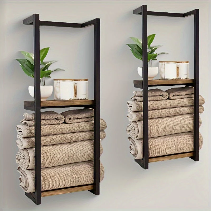 Metalen Handdoekhouder Dubbel Wandmontage 77cm | Ruimtebesparend Badkamerrek | Sansoti