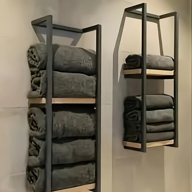 Metalen Handdoekhouder Dubbel Wandmontage 77cm | Ruimtebesparend Badkamerrek | Sansoti