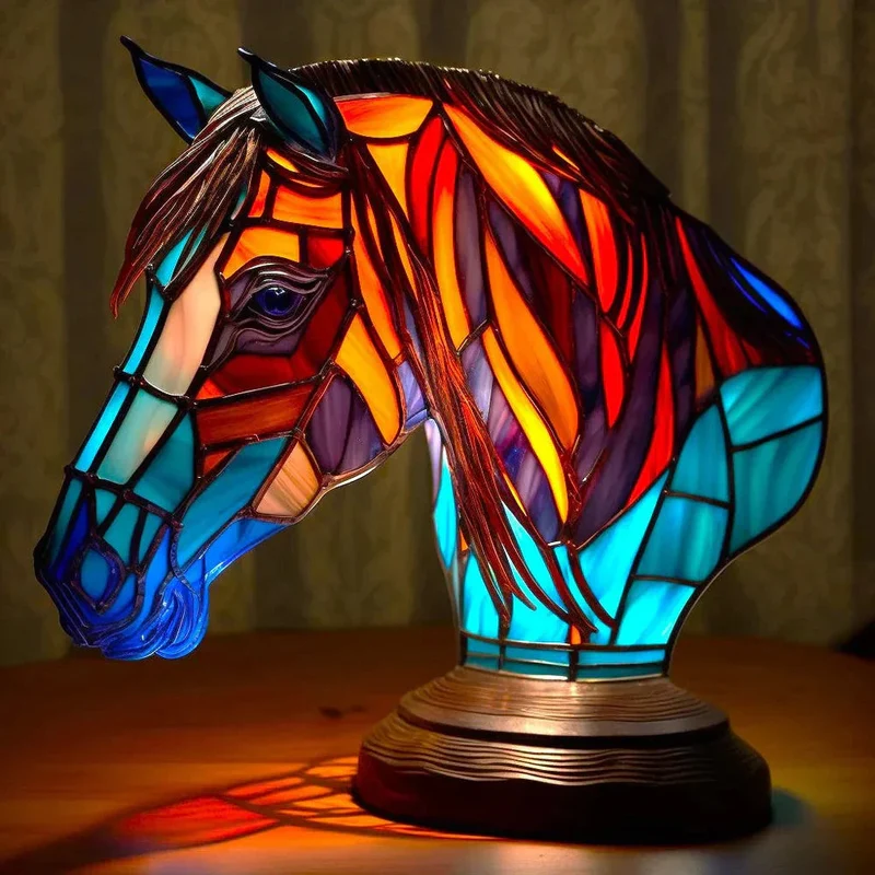 Tafellampen Gekleurd Glas met Dierenmotieven Warm Sfeerlicht voor Woonkamer Slaapkamer Nachtkastje Decoratieve Verlichting | Sansoti