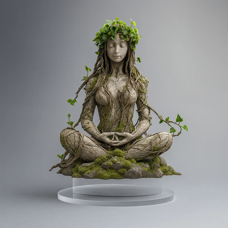 Spirituele Godin Sculptuur Acryl – Meditatieve Woonkamerdecoratie voor Mindfulness – 16.3×20 cm Moderne Kunstfiguur | Sansoti