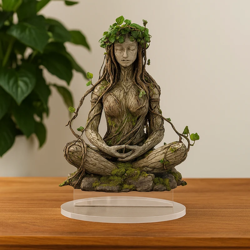 Spirituele Godin Sculptuur Acryl – Meditatieve Woonkamerdecoratie voor Mindfulness – 16.3×20 cm Moderne Kunstfiguur | Sansoti