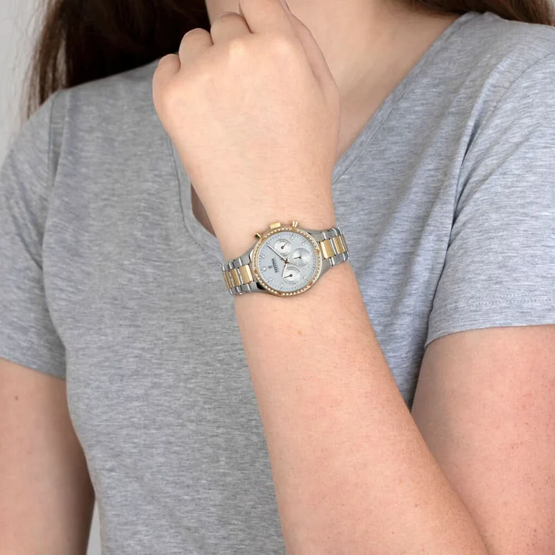 Festina Boyfriend F20402/1 Damenuhr • Perlmutt-Zifferblatt • Edle Zirkonia-Lünette