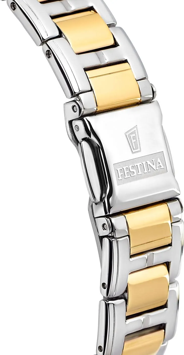 Festina Boyfriend F20402/1 Damenuhr • Perlmutt-Zifferblatt • Edle Zirkonia-Lünette