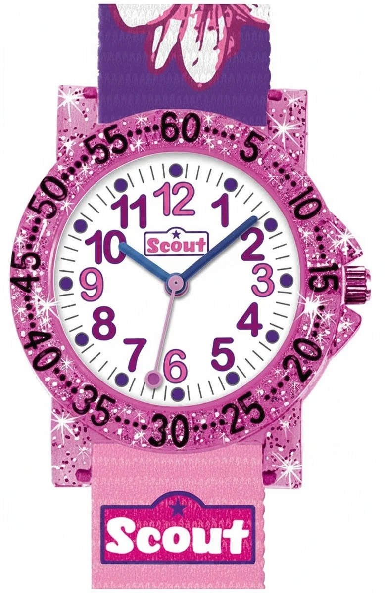 Scout IT-Collection Schmetterling 375013 Mädchen-Uhr • Lernuhr • 5 bar wasserdicht