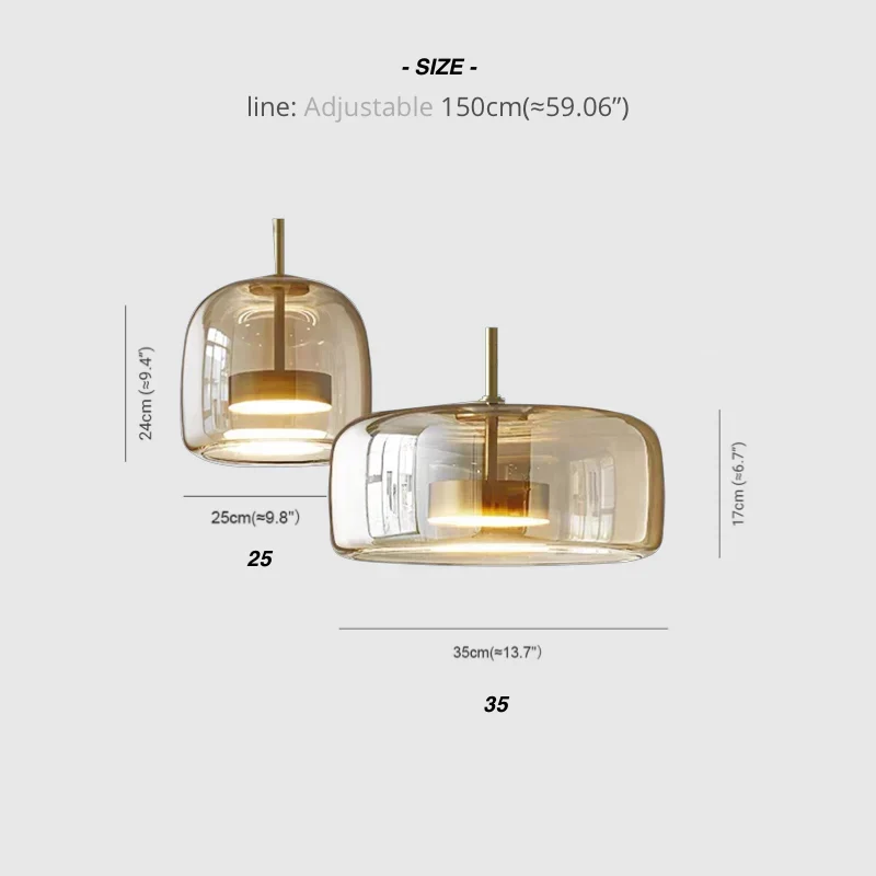 Glazen Hanglamp met LED Verlichting Modern Design Woonkamer Slaapkamer | Sansoti