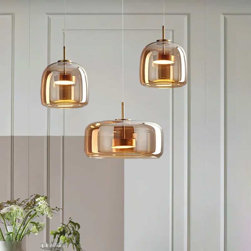 Glazen Hanglamp met LED Verlichting Modern Design Woonkamer Slaapkamer | Sansoti