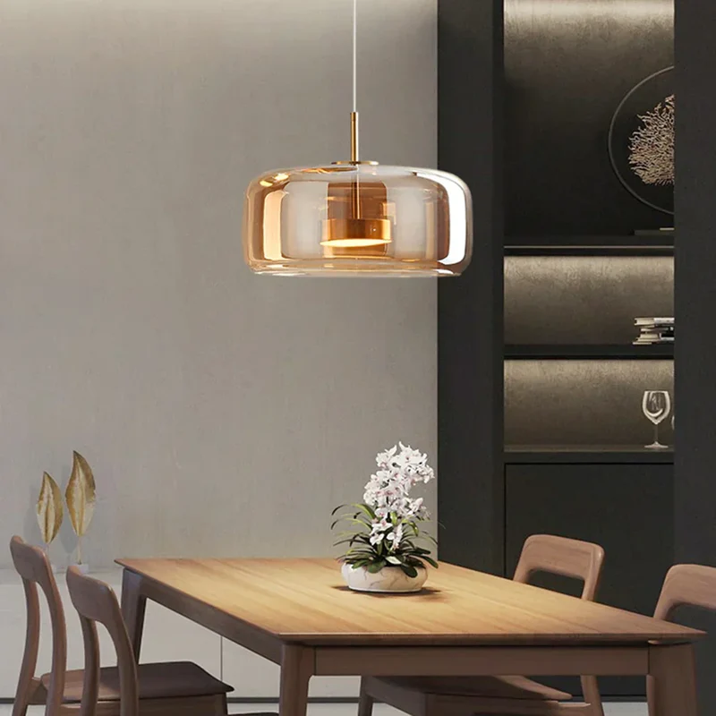 Glazen Hanglamp met LED Verlichting Modern Design Woonkamer Slaapkamer | Sansoti