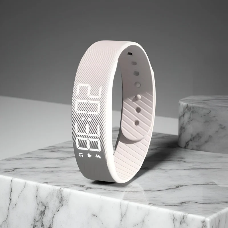 Digitaal LED Sporthorloge met Siliconen Band Waterdicht Licht Dames Heren Unisex Training Fitness Dagelijks Gebruik USB Oplaadbaar | Sansoti