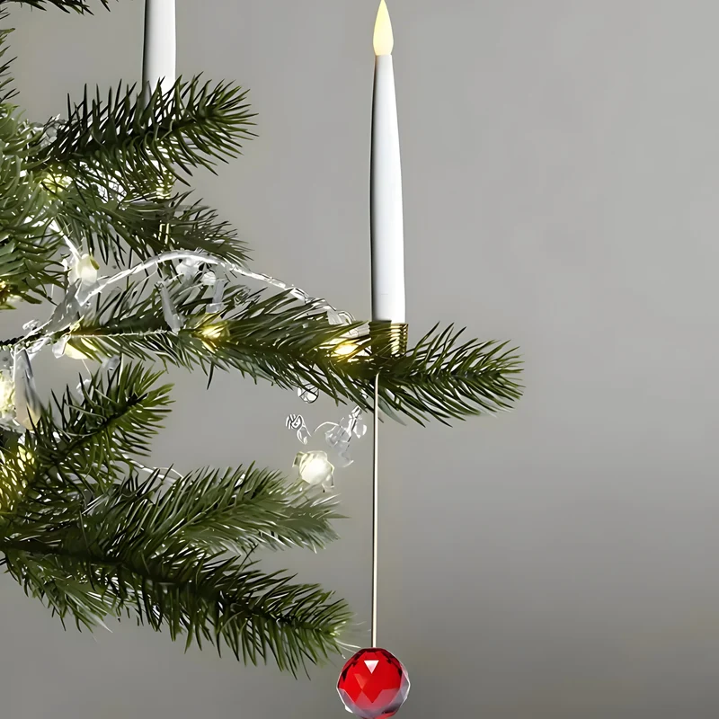 Veilige LED Kerstboomkaarsen met Afstandsbediening Flakkerend Licht Decoratieve Batterij Verlichting Warm Wit Dimbaar Timer Kerstdecoratie | Sansoti
