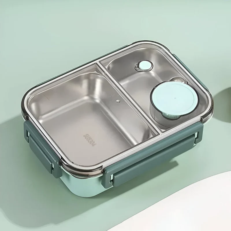Isolerende Lunchbox Roestvrijstaal 850ml Lekvrij Warmhoudbox Thermo Voedseltrommel Werk School Reizen Meerdere Vakken | Sansoti